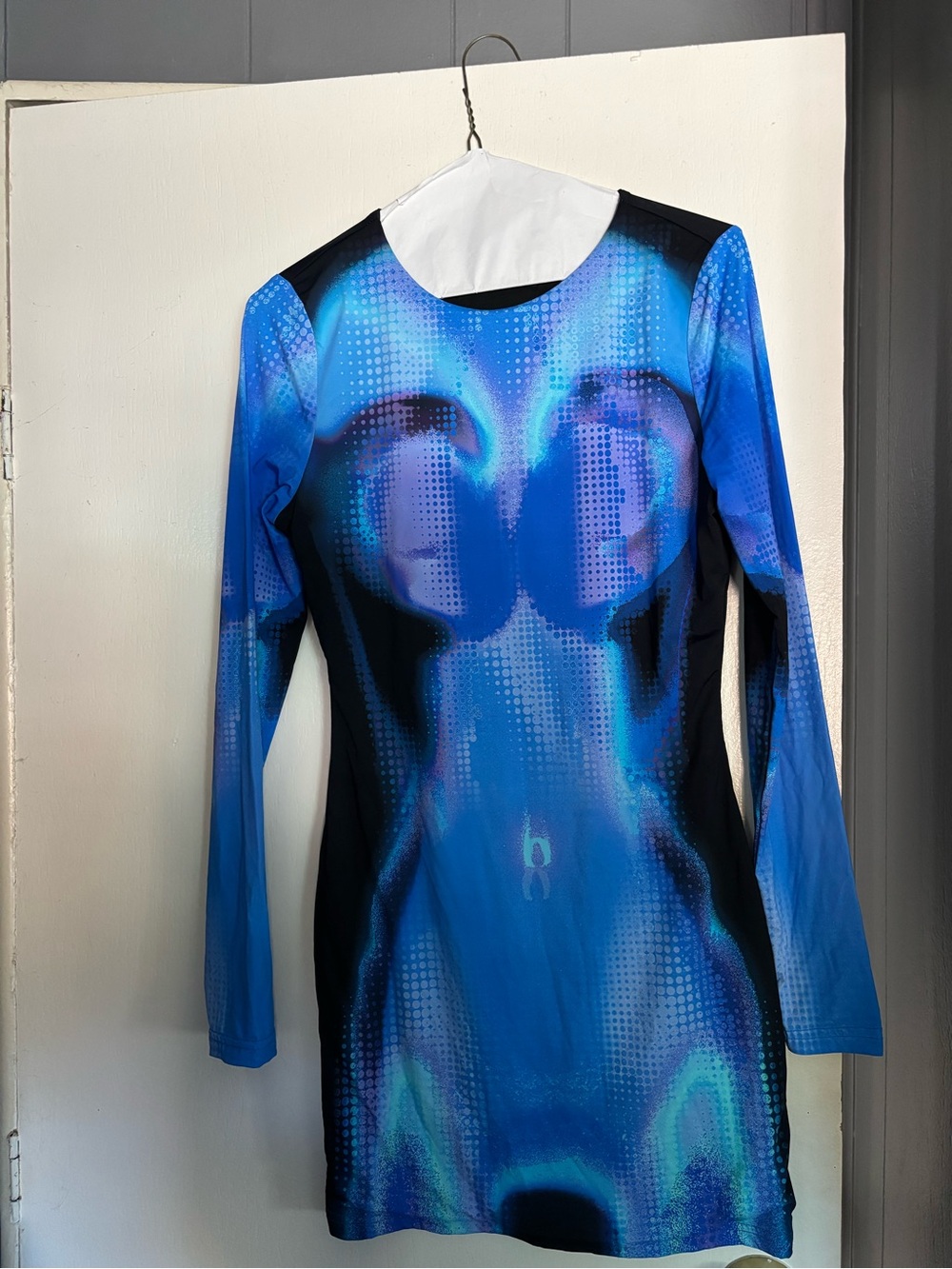 White fox Blue Dress